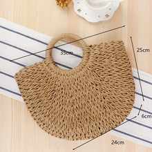 Handmade Straw Moon Beach Bag