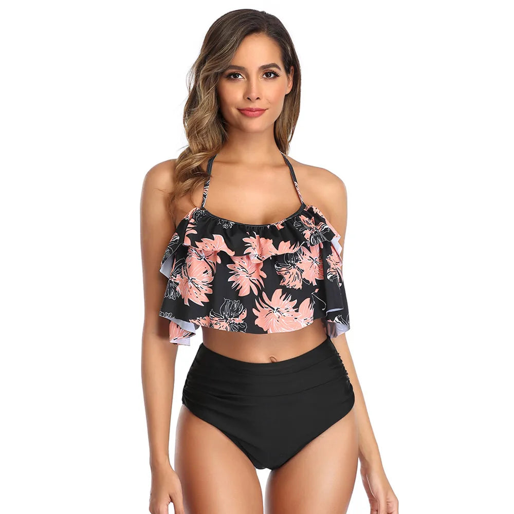 Ruffle High Waist Bikini Set
