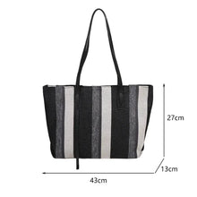 Raffia Stripe Shoulder Shopper Bag