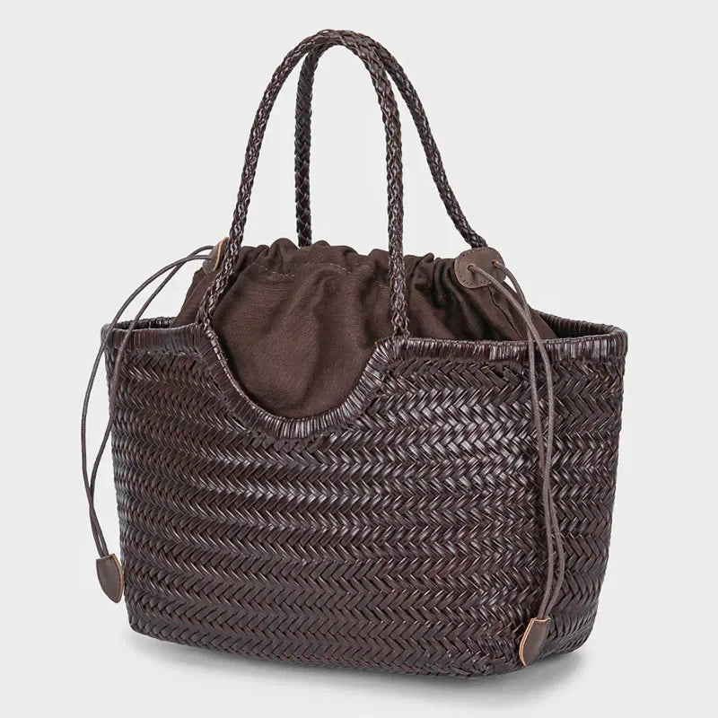 Straw Dumpling Shoulder Bucket Bag