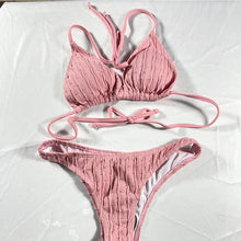 Jacquard Drawstring Bikini Set