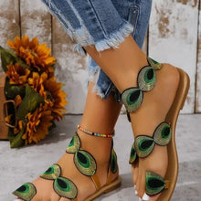 Embroidered Flower Flat Beach Sandals