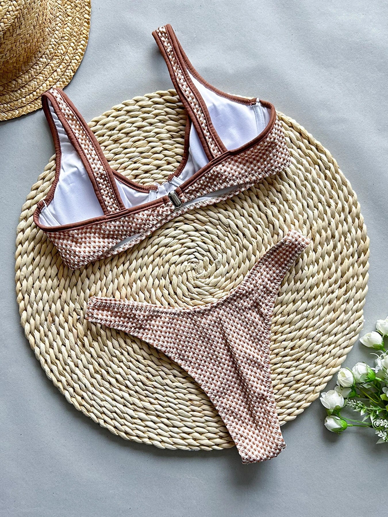 Plaid Underwire Bikini Set