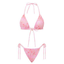 Lace Up Print Bikini Set