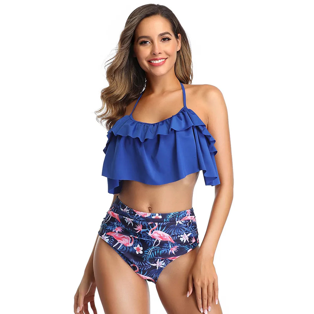 Ruffle High Waist Bikini Set