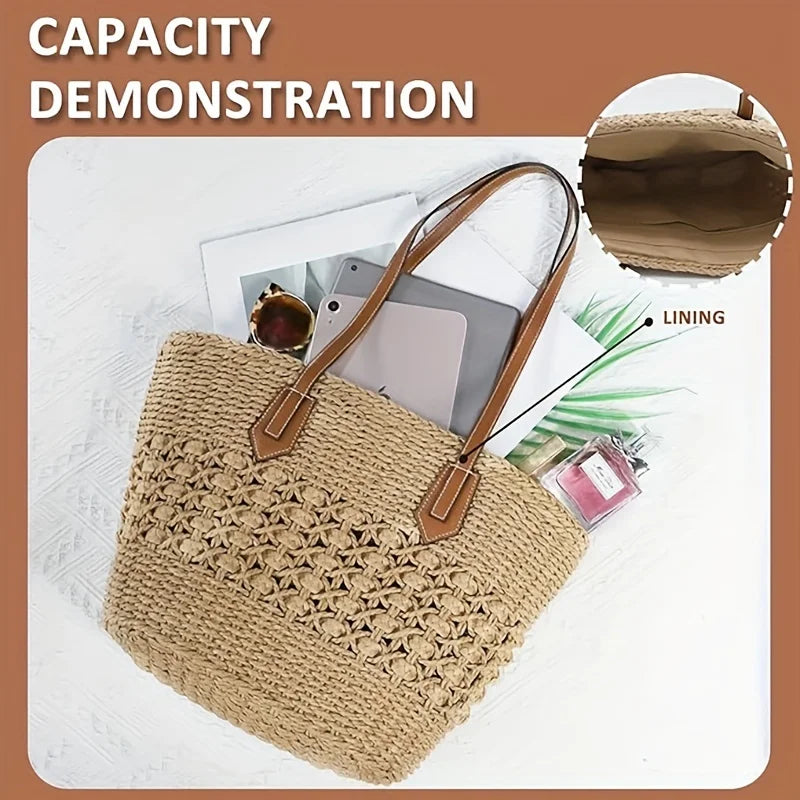 Boho Basket Straw Shoulder Bag