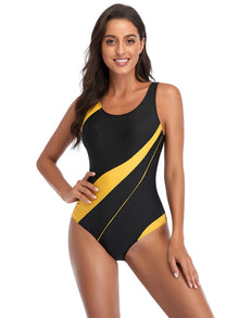 Striped Sport Backless One Piece