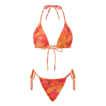 Lace Up Print Bikini Set