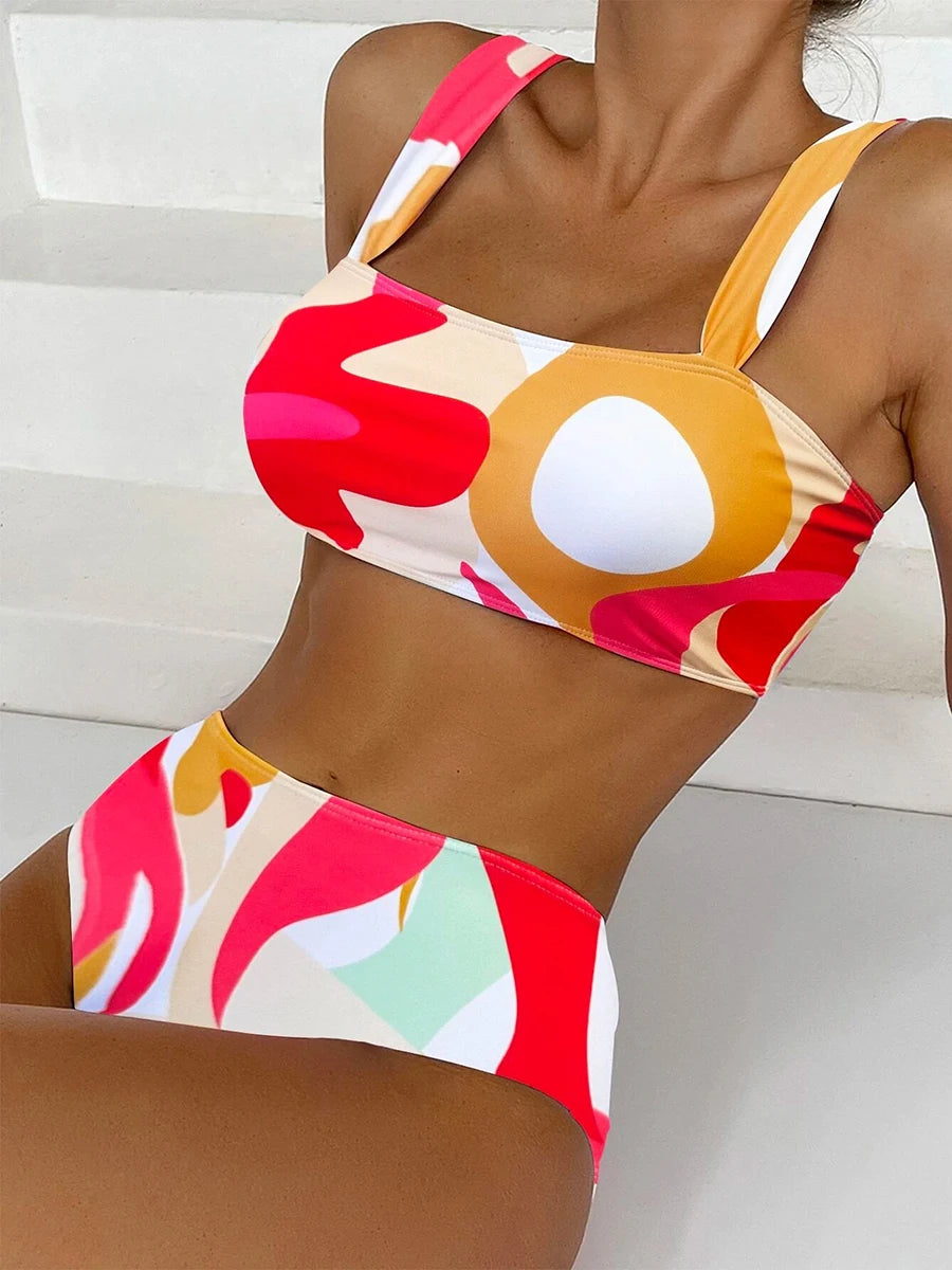 Bandeau High Waist Bikini Set