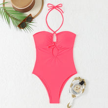Solid Bandeau One Piece Swimsuit