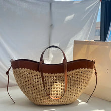 Straw Dumpling Shoulder Bucket Bag