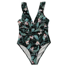 Striped Ruffle One Piece Swimsuit