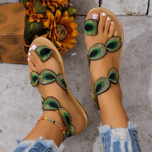 Embroidered Flower Flat Beach Sandals