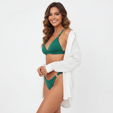 Ribbed Ring Halter Bikini Set