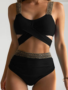 Strapless Belted Bandeau Bikini Set
