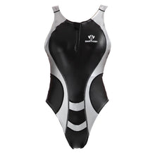 Shiny Zip One Piece Swimsuit