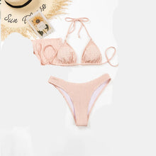 Jacquard Drawstring Bikini Set