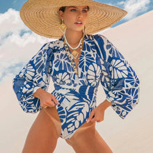 Retro Long Sleeve Floral Swimsuit