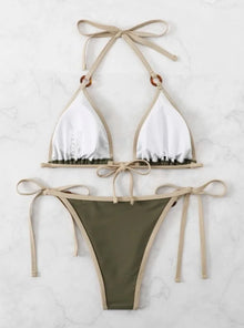 Green Ring String Bikini Set