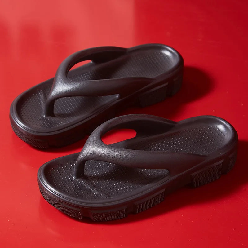 Thick Sole Wedge Flip Flops