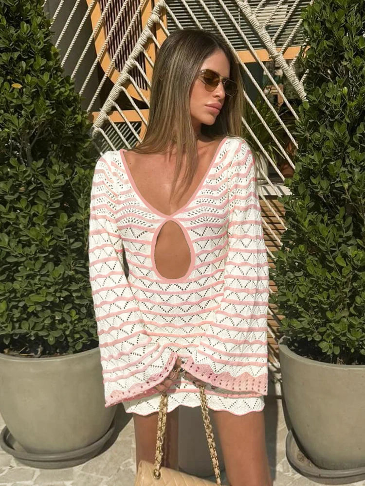 Boho V Neck Mini Dress