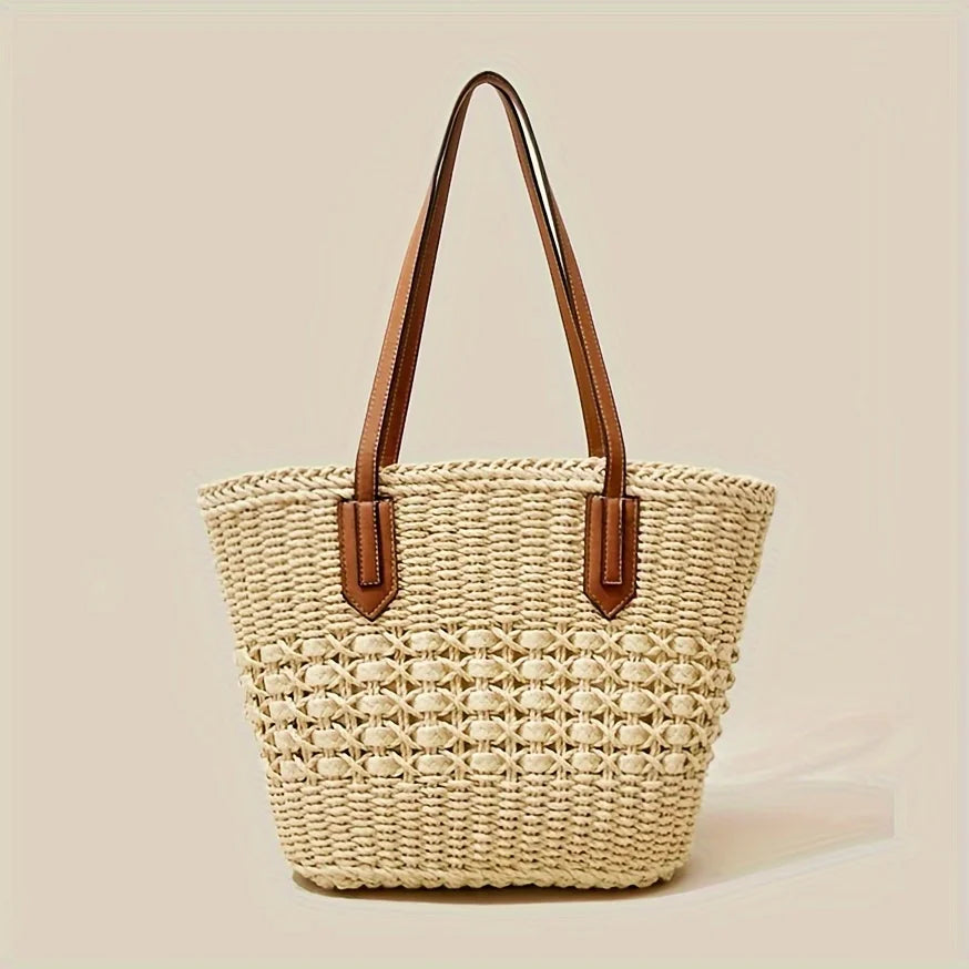 Boho Basket Straw Shoulder Bag