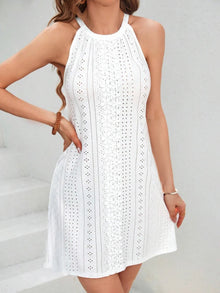 Lace Splice Summer Halter Dress