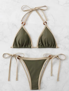 Green Ring String Bikini Set
