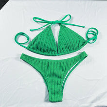 Jacquard Drawstring Bikini Set