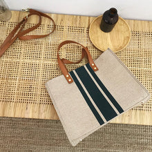 Canvas Stripe Bucket Crossbody Bag