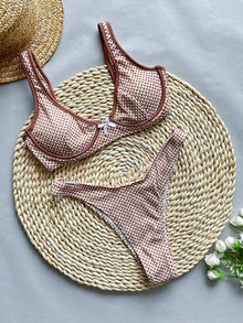 Plaid Underwire Bikini Set