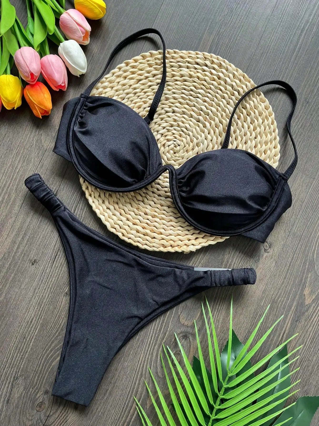 Flower V Wire Bikini Set