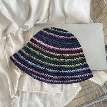 Rainbow Stripe Straw Beach Hat