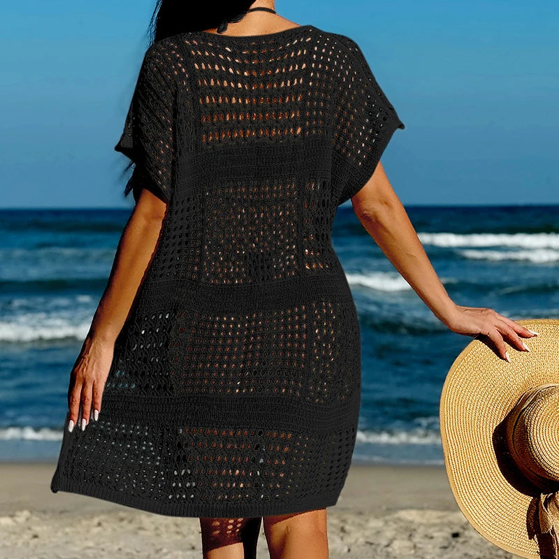 V Neck Knit Beach Cover