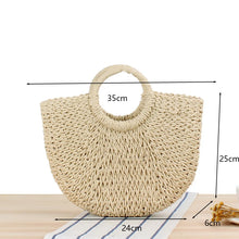 Handmade Straw Moon Beach Bag