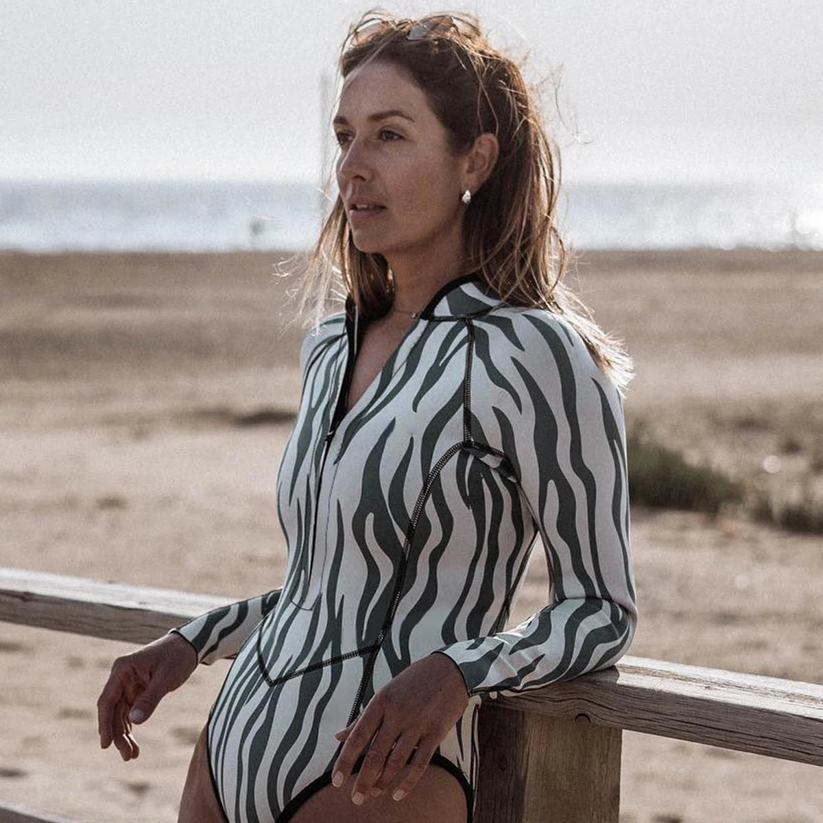 Floral Long Sleeve Surf Swimsuit