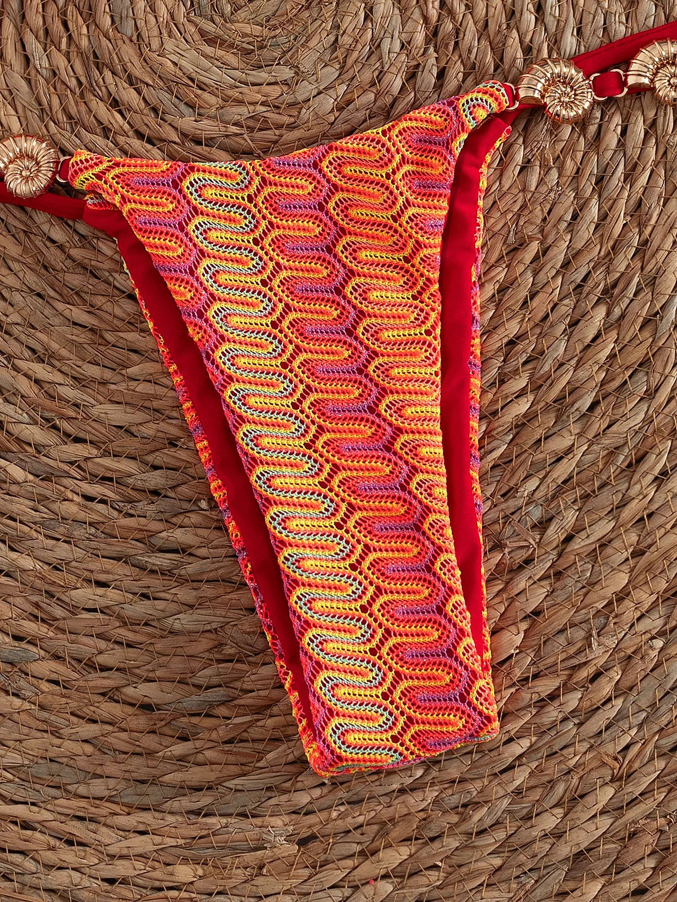 Red Halter Ring Bikini Set