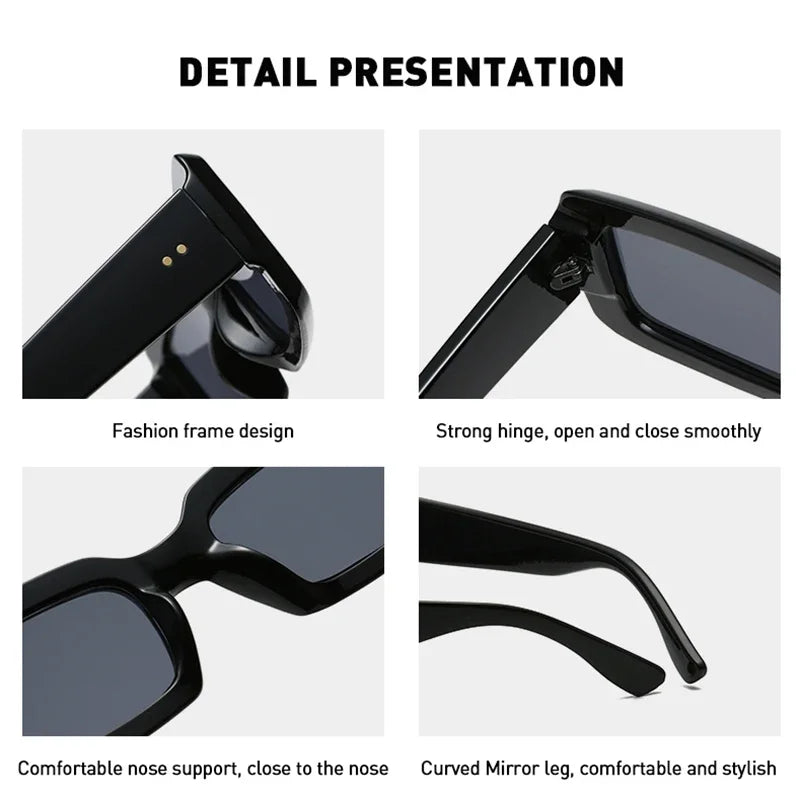 Retro Rectangle UV400 Sunglasses Shades