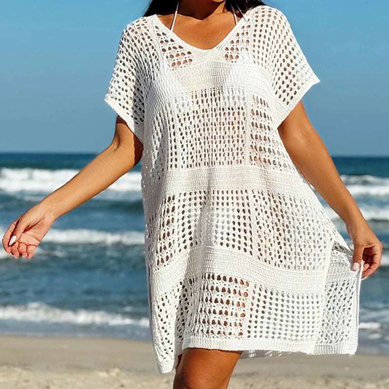 V Neck Knit Beach Cover