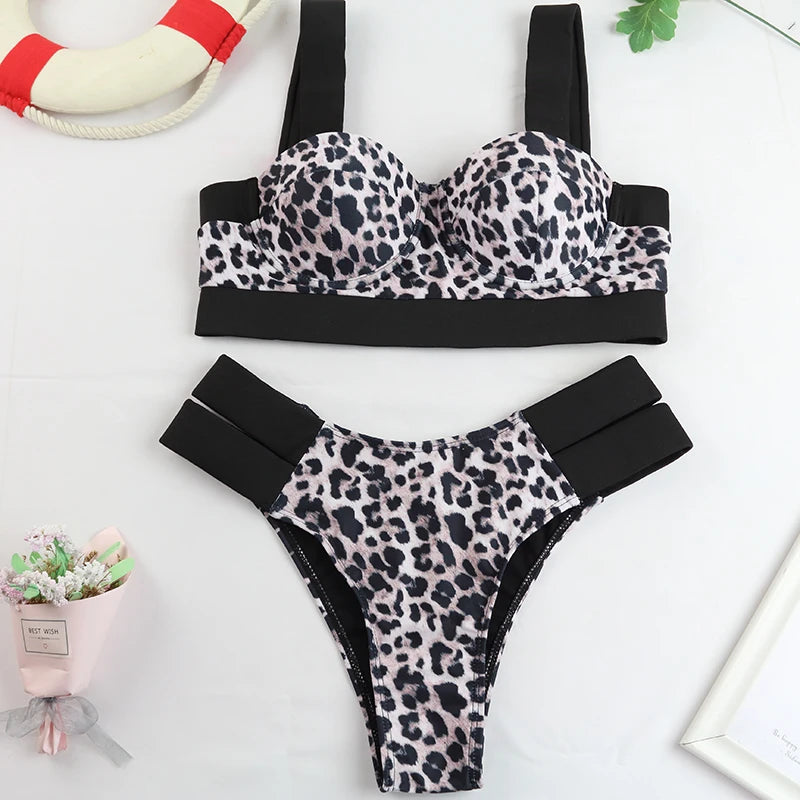 Floral High Waist Bikini Set