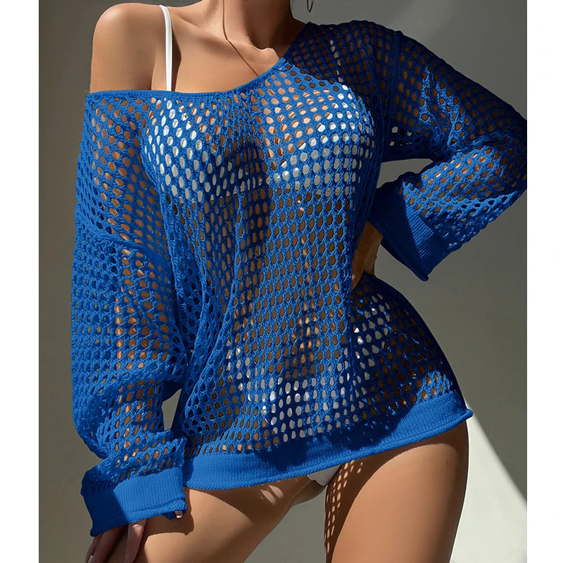Hollow Knit Beach Cover Up