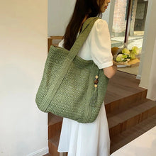 Tassel Straw Weave Travel Tote