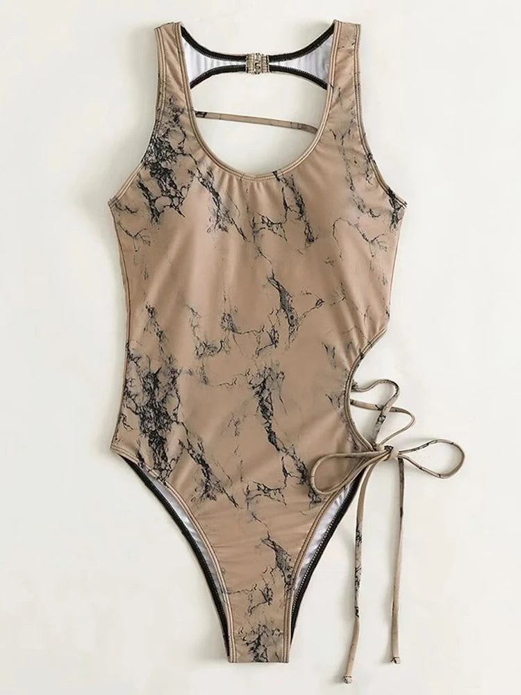 Strappy Bandage One Piece Swimsuit