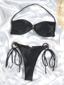 Hollow Out Halter Bikini Set