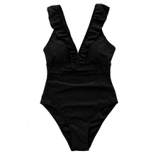 Striped Ruffle One Piece Swimsuit