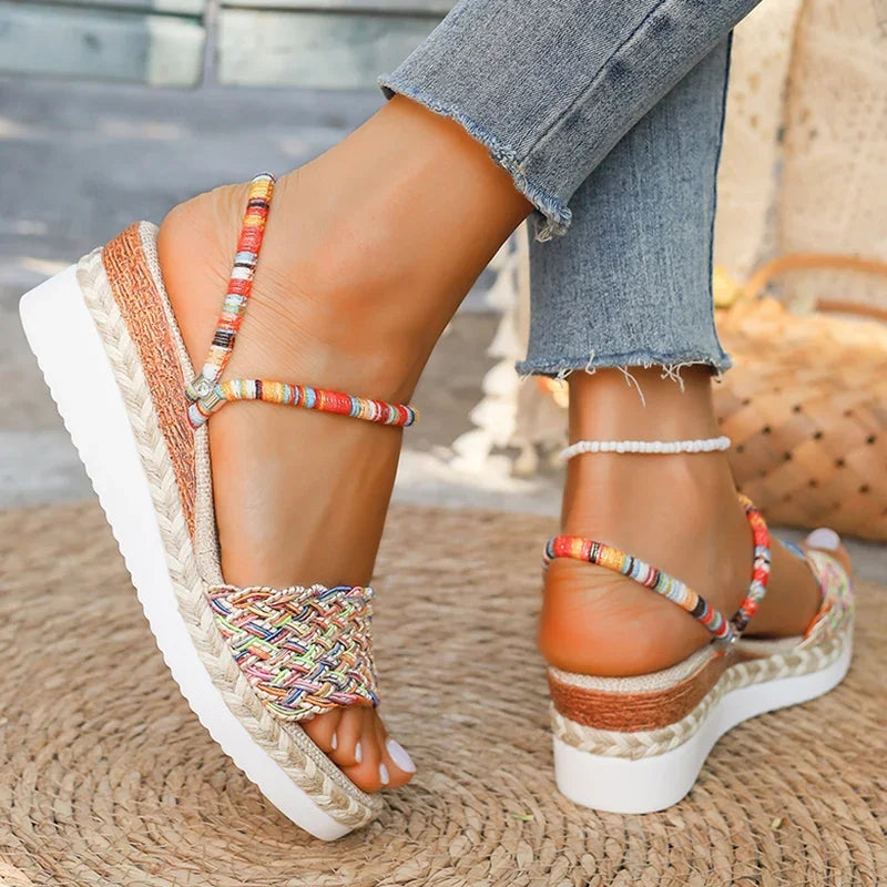 Boho Wedge Platform Beach Sandals