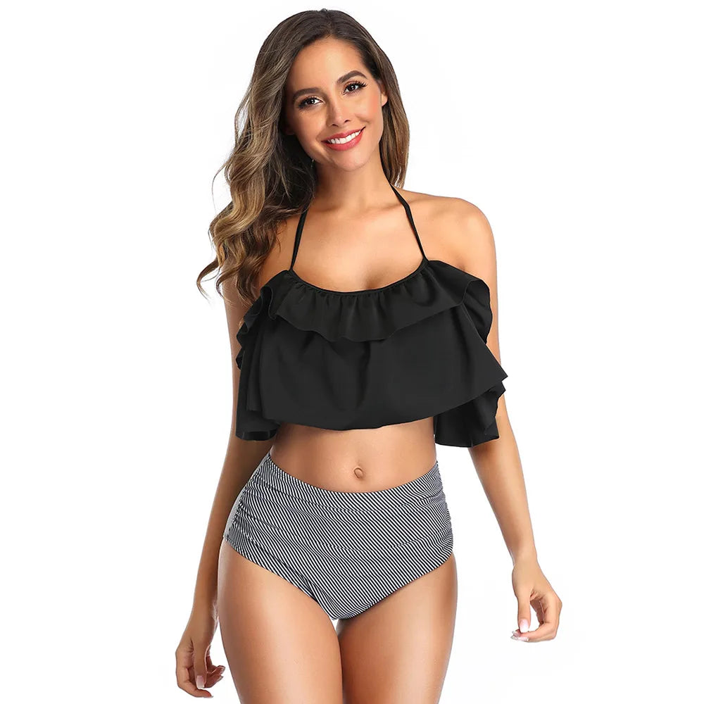 Ruffle High Waist Bikini Set