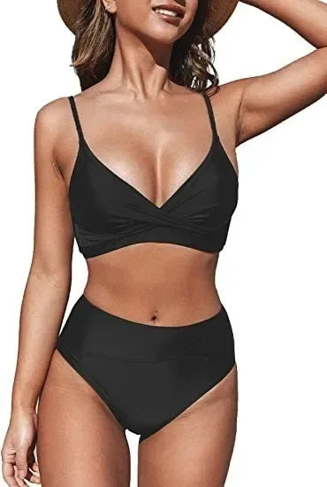 Red Twist Tank Bikini Set