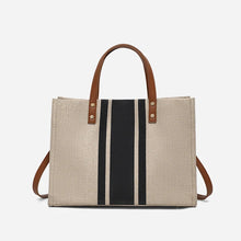 Canvas Stripe Bucket Crossbody Bag