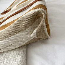 Raffia Stripe Shoulder Shopper Bag